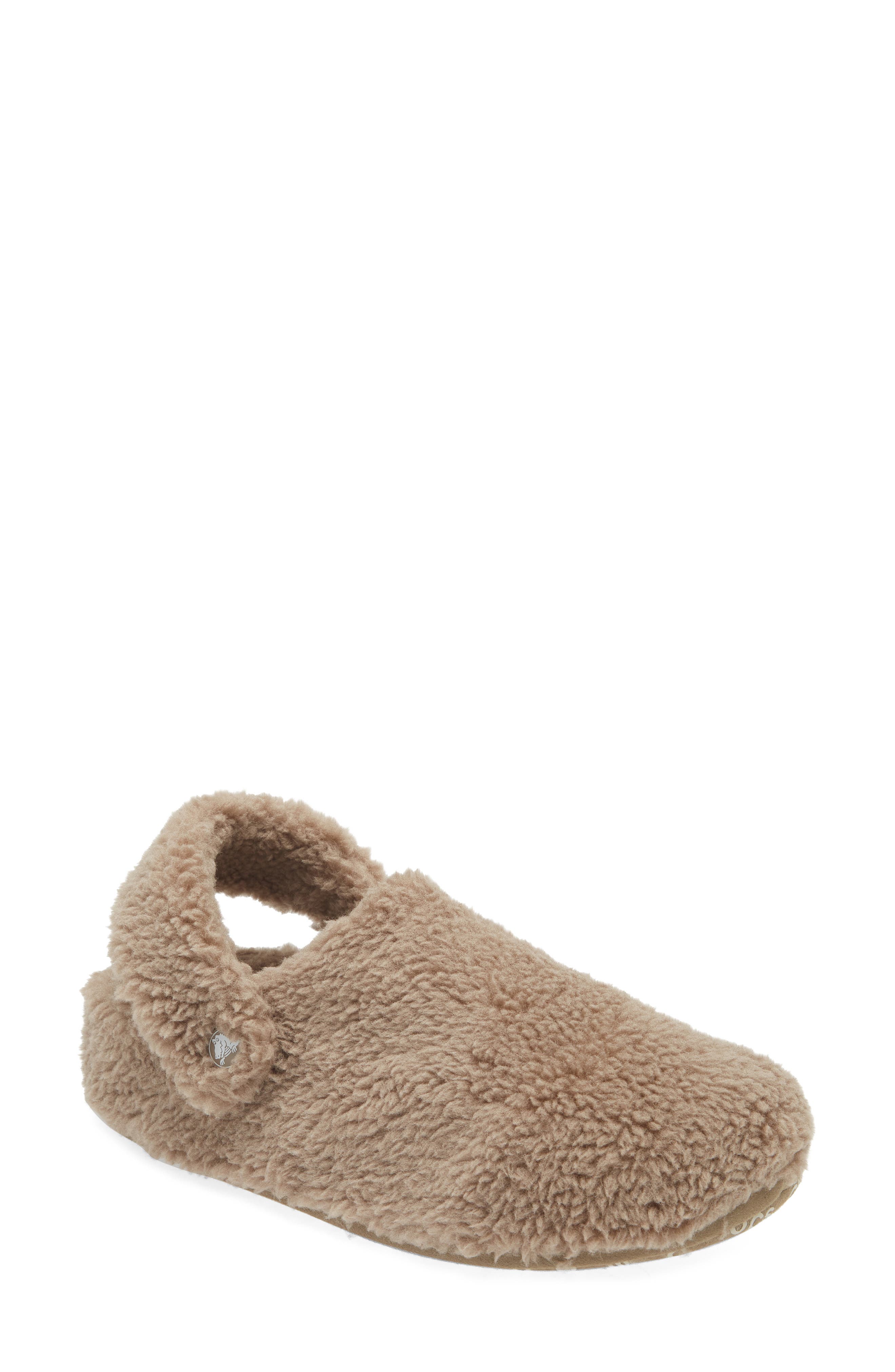 CROCS Classic Cozzzy Faux Fur Slipper Clog in Mushroom 