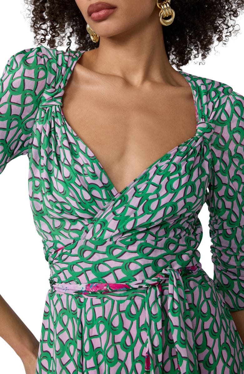 Diane von Furstenberg Carmen Reversible Mixed Print Jersey Wrap Dress, Alternate, color, Provence Gossip Pink