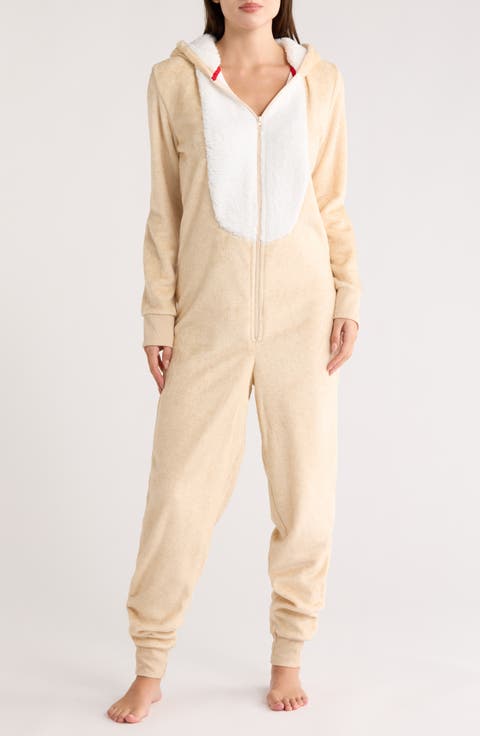 Reindeer Hooded One-Piece Pajamas