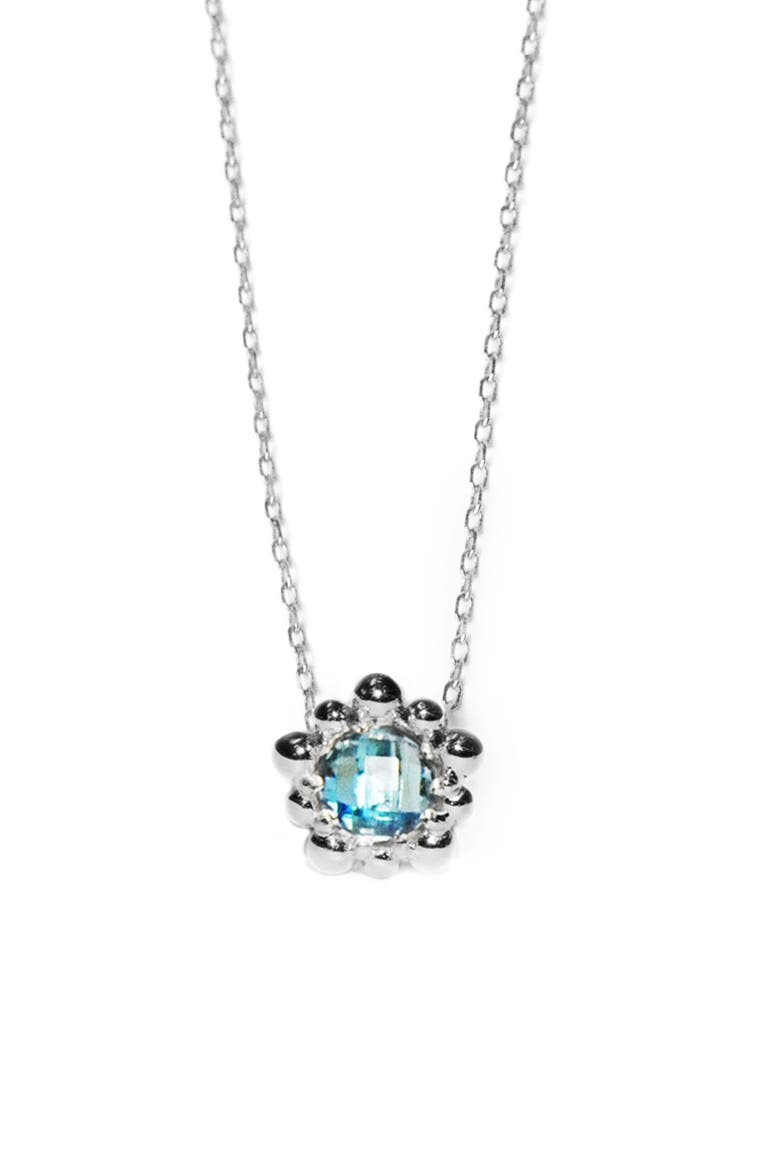 Dew Drop Micro Flower Pendant, Main, color, BLUE TOPAZ