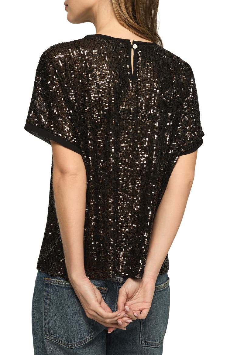 Sequin T-Shirt, Alternate, color, BROWN