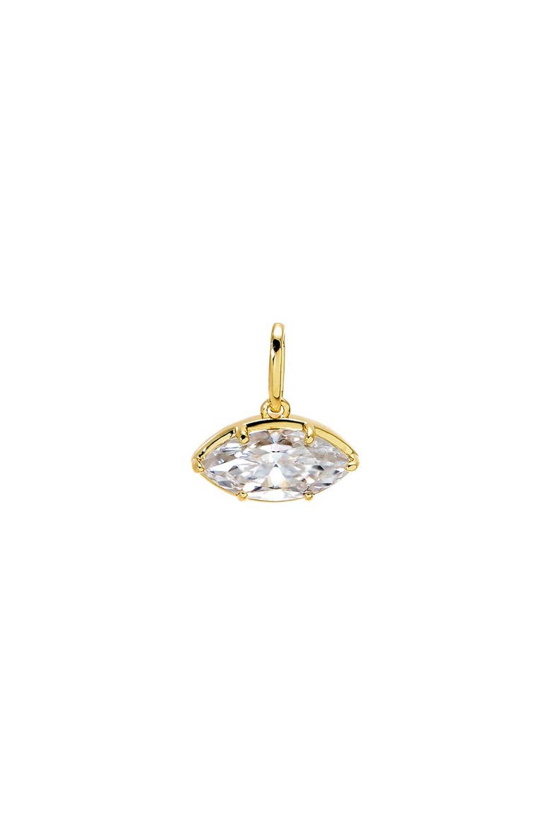 Moissanite Marquise Bezel Pendant Charm, Main, color, Gold