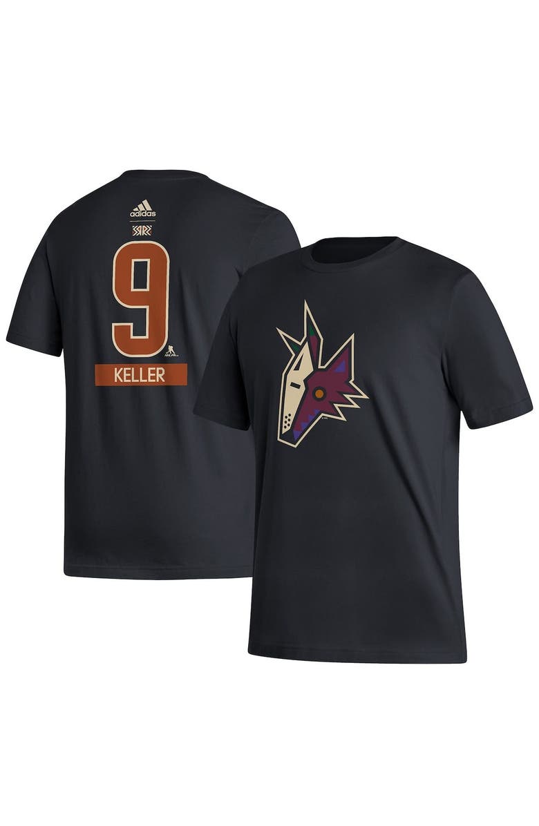 adidas Men's adidas Clayton Keller Black Arizona Coyotes Reverse Retro 2.0 Name & Number T-Shirt, Main, color, 