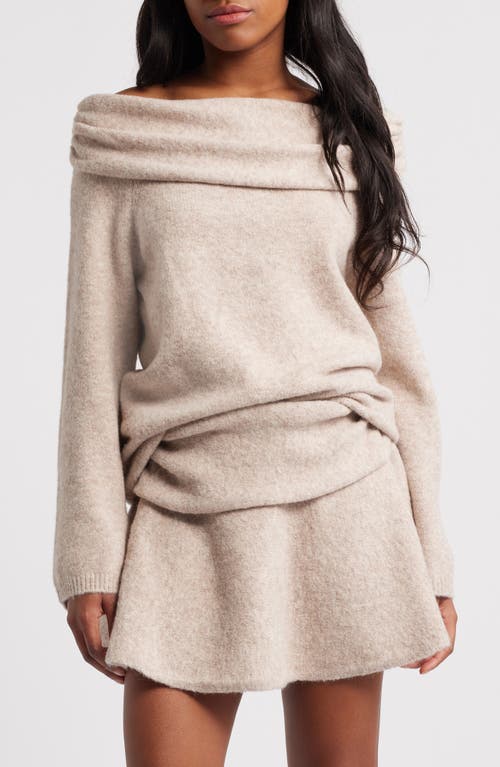 Mistress Rocks Off The Shoulder Sweater In Biscuit