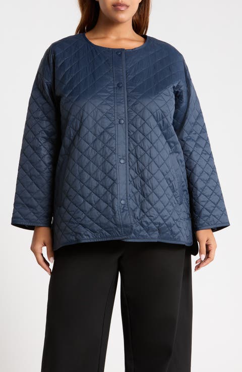 Round Neck Quilted Short Coat