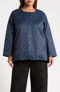 Eileen Fisher ROUND NECK QUILTED SHORT COAT