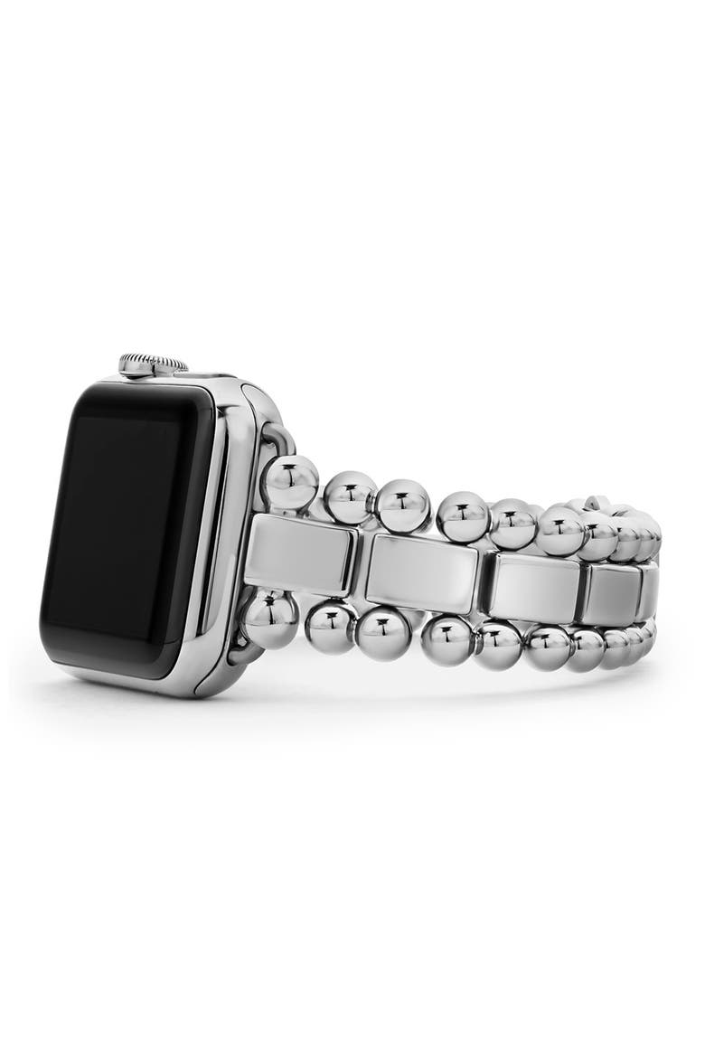 Smart Caviar Link Bracelet & Apple® Watch Watchband Gift Set, Alternate, color, SILVER