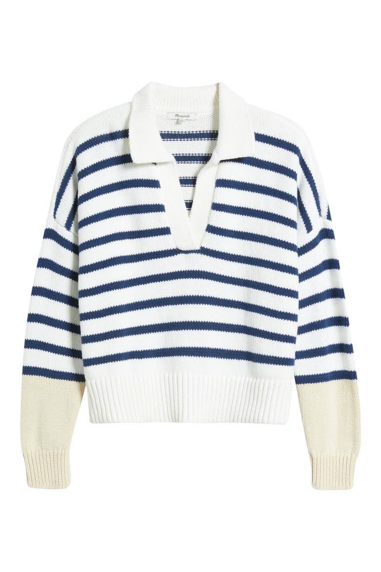 Dedham Stripe Polo Sweater, Alternate, color, INK AND WHITE COMBO