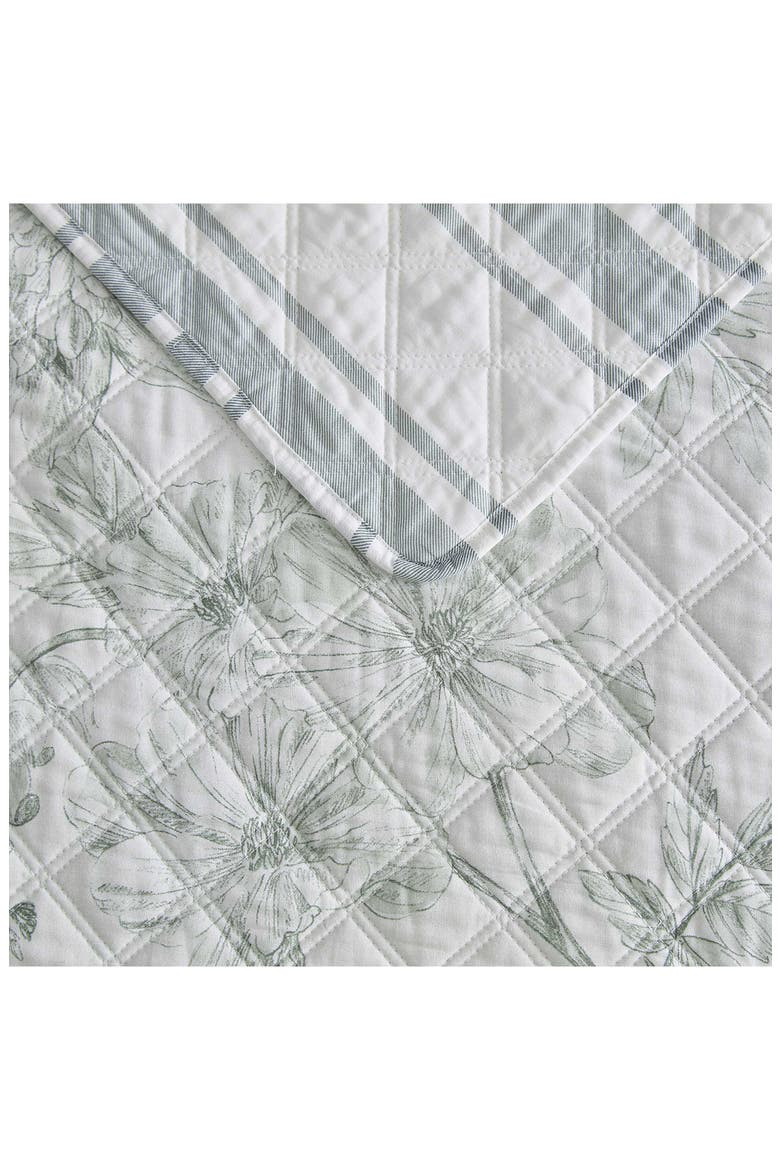 Vine Flora Reversible Quilted Throw, Alternate, color, LIGHT SAGE