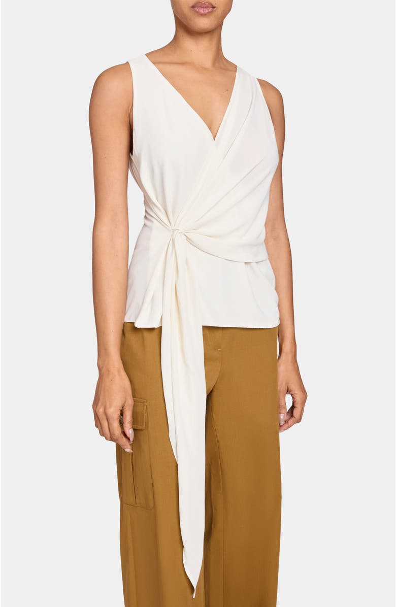 Santorelli DANNA Faux Wrap Top, Main, color, Cream