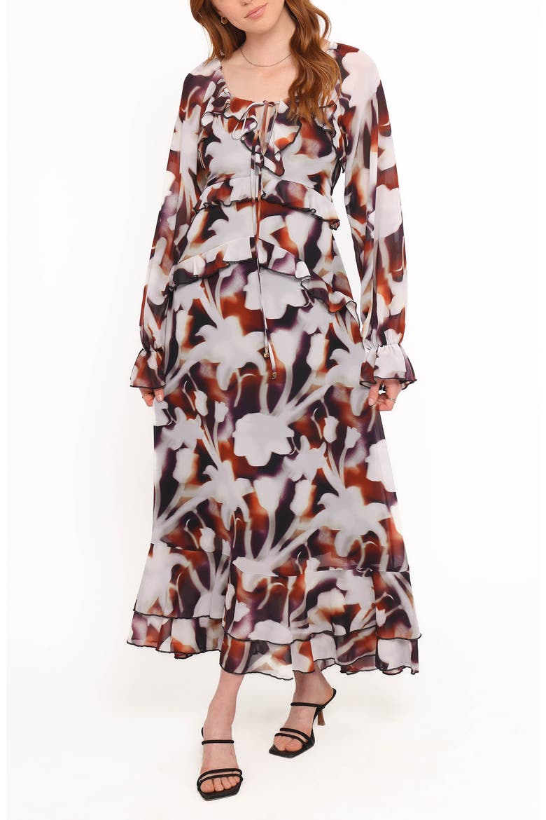 Kasey Floral Print Long Sleeve Maxi Dress, Main, color, BLURRED FLORAL