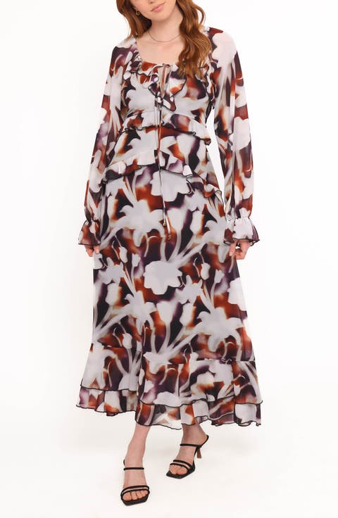 Kasey Floral Print Long Sleeve Maxi Dress