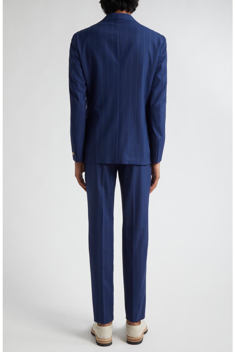 Pinstripe Stretch Wool Blend Suit, Alternate, color, BLUE