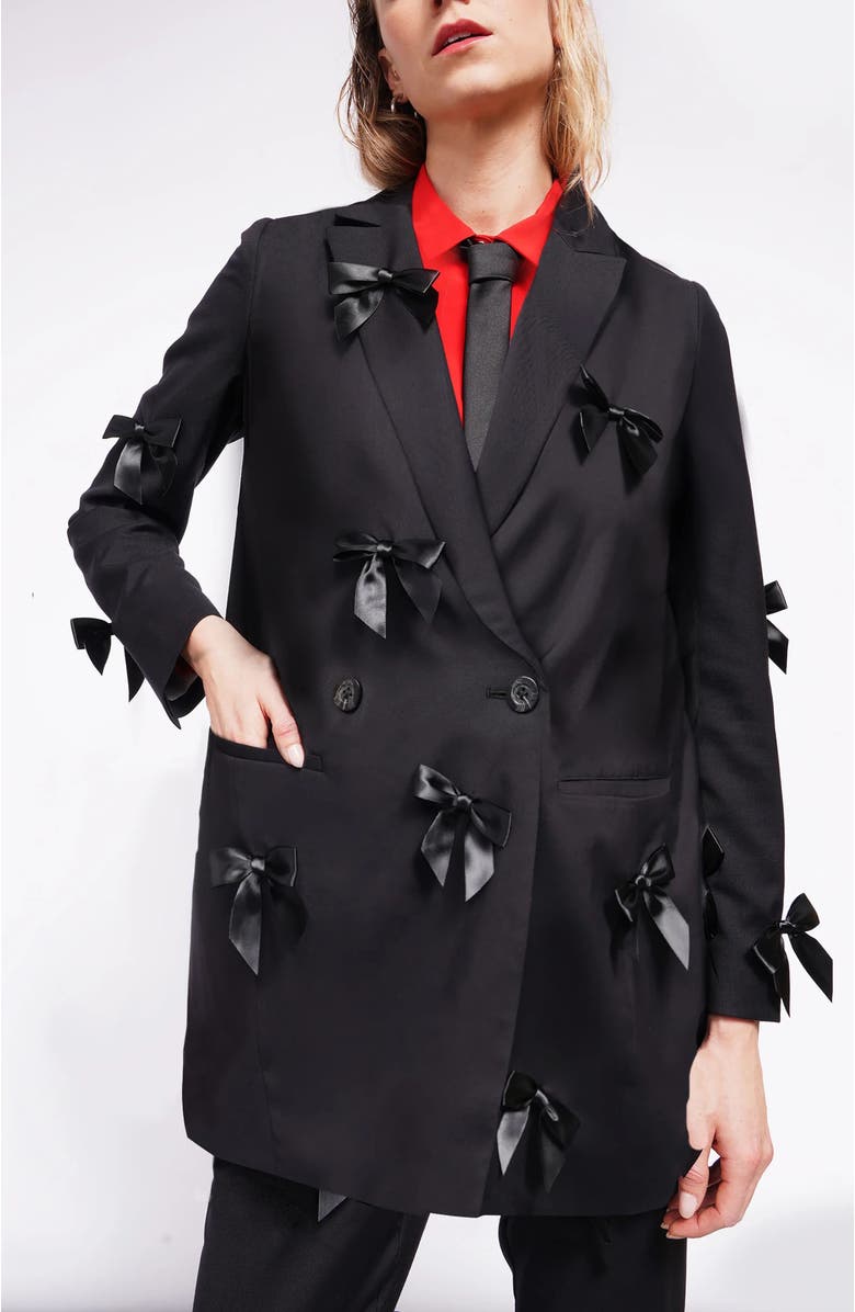WILDFANG The Empower Bows Double Breasted Blazer, Main, color,
