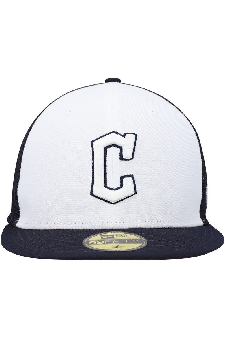 Men's New Era White/Navy Cleveland Guardians 2023 On-Field Batting Practice 59FIFTY Fitted Hat, Alternate, color, White