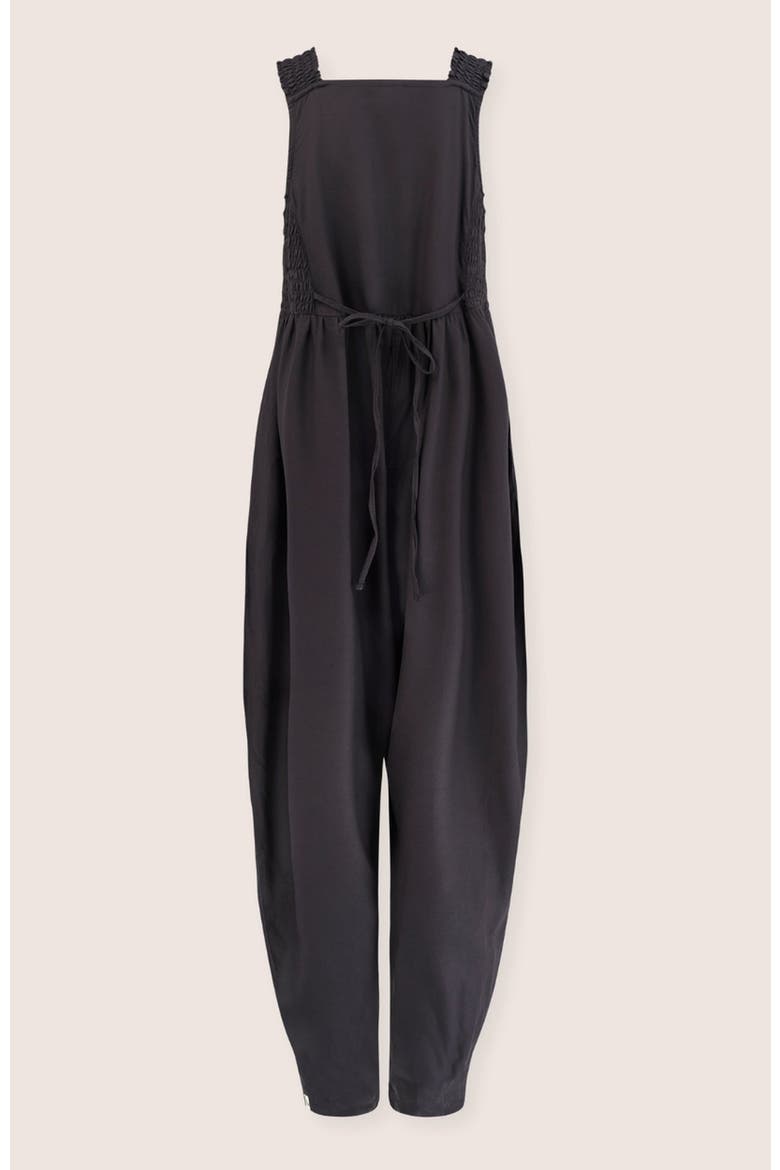 Smocking Strap Jumpsuit, Alternate, color, Black