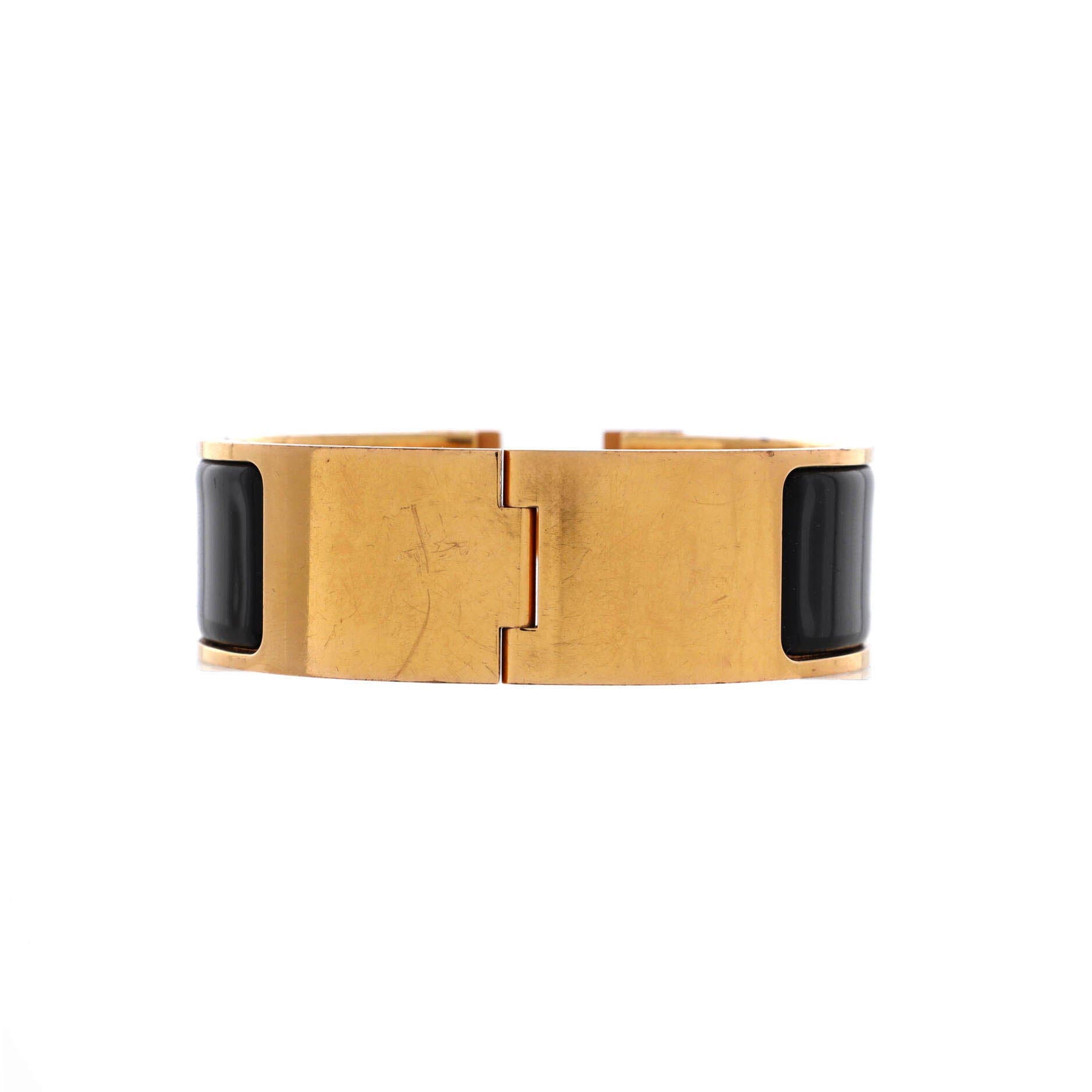 Clic H Bracelet Enamel Wide, Alternate, color, Black