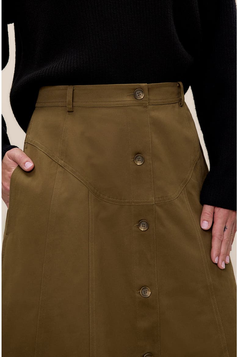 Aria Twill Skirt, Alternate, color, Olive