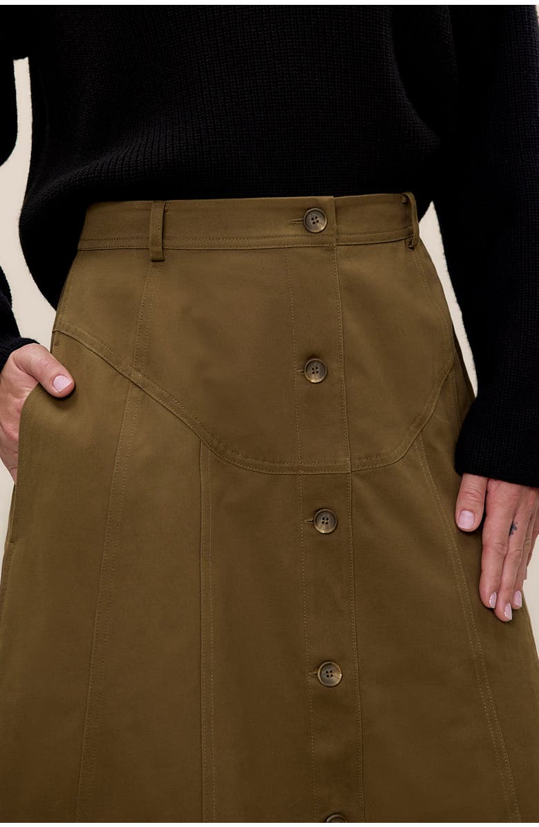 Rebecca Taylor Aria Twill Skirt, Alternate, color, Olive