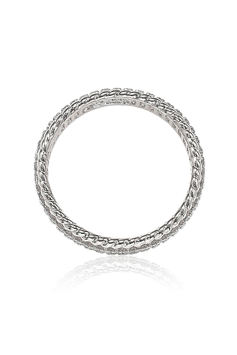 French Filigree Cubic Zirconia Eternity Ring, Alternate, color, WHITE