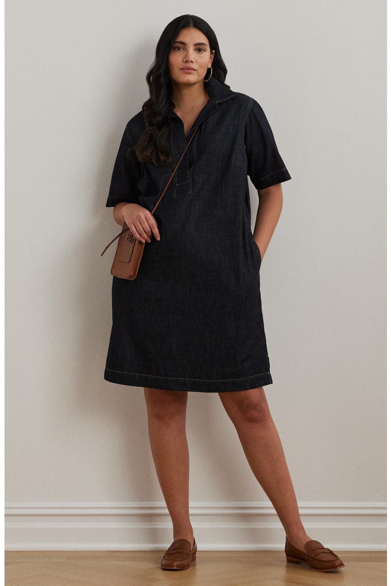 Denim Shift Dress, Alternate, color, JONES ST
