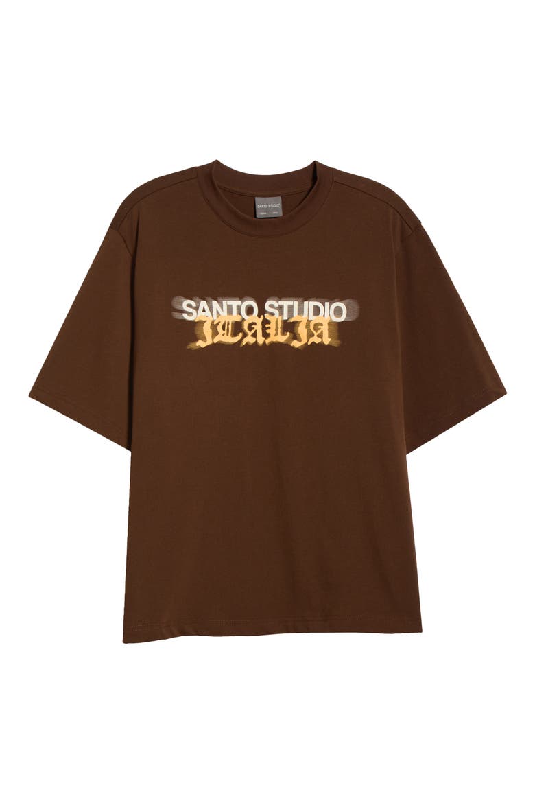 Italia Drappo Boxy Fit Cotton Graphic T-Shirt, Alternate, color, BROWN