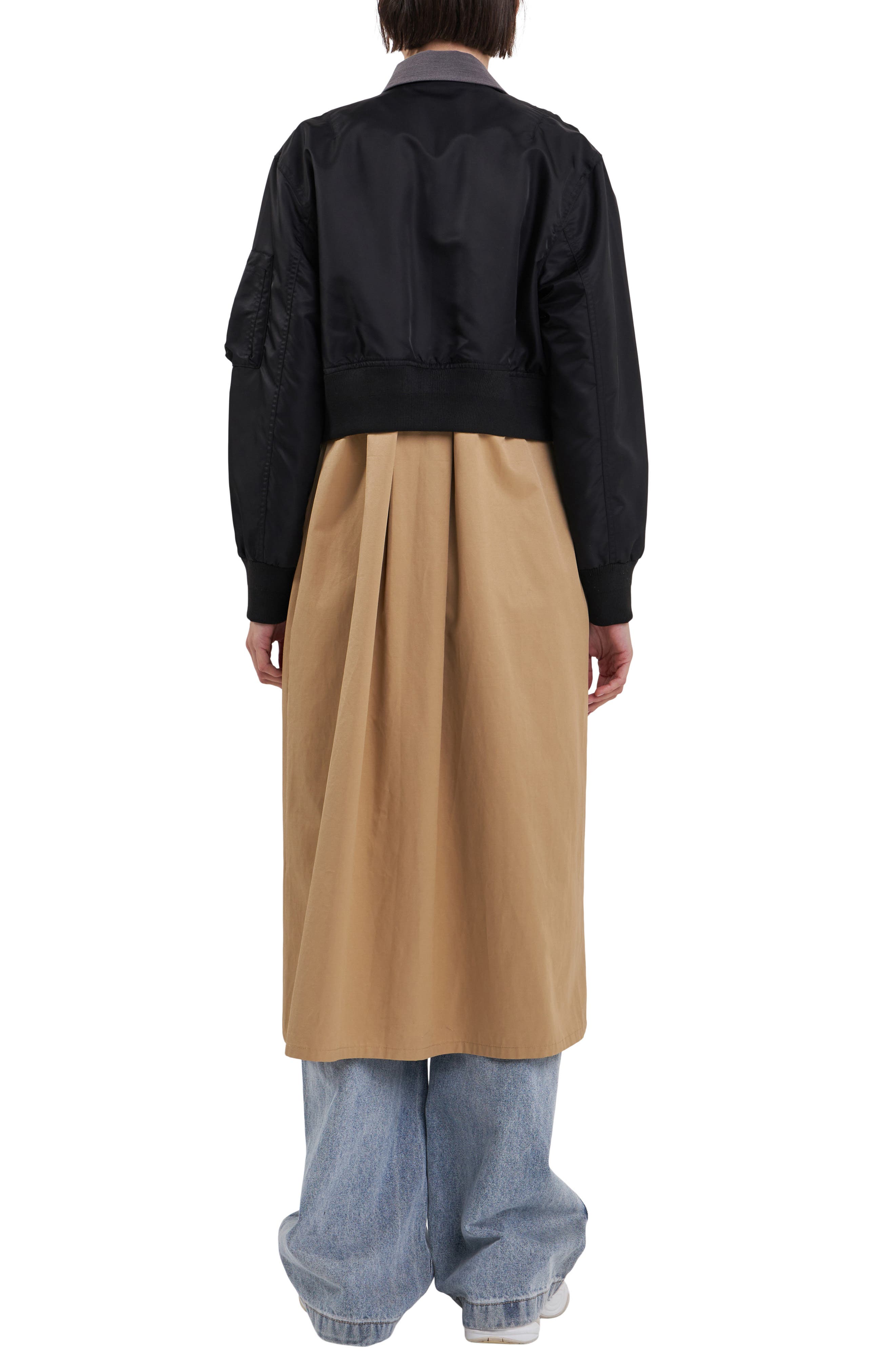 Trio Mixed Media Trench Coat - image 2