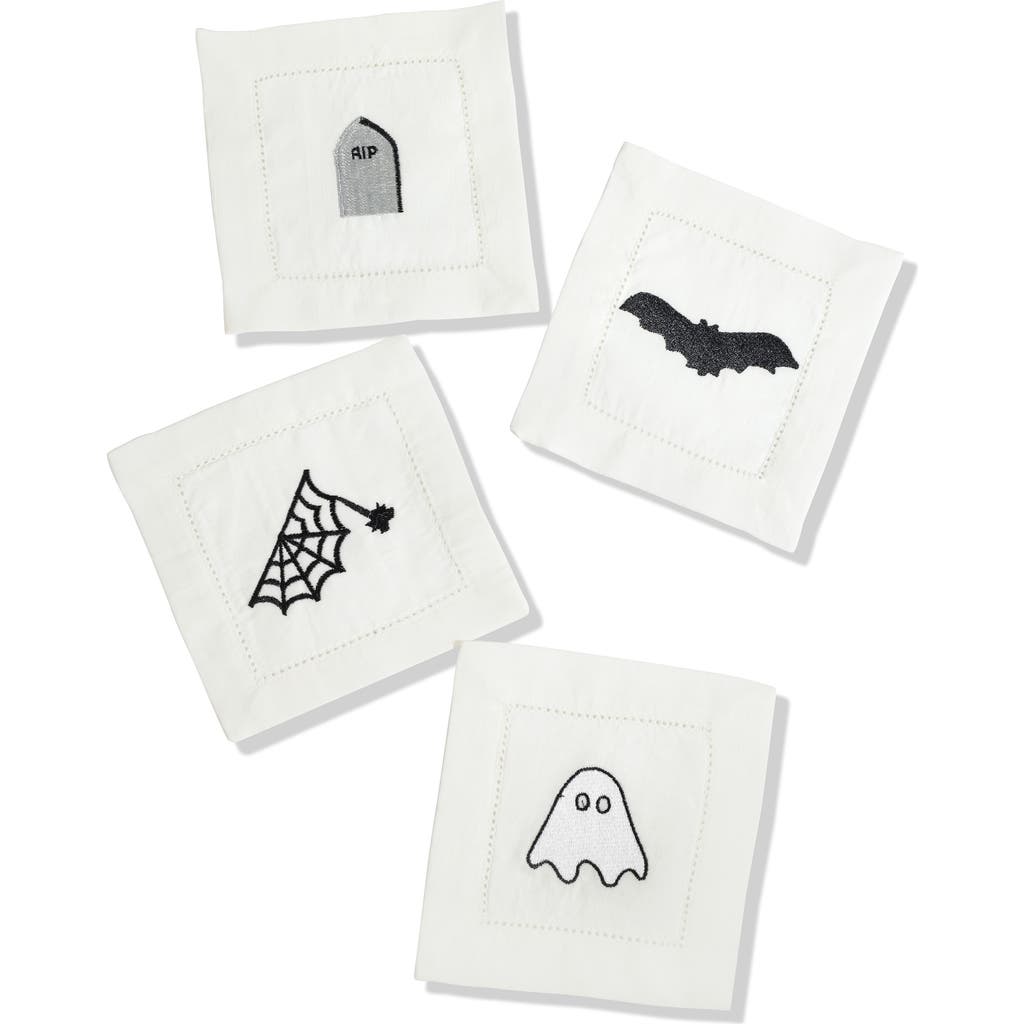 Tiramisu Set Of 4 Embroidered Coasters In Multi