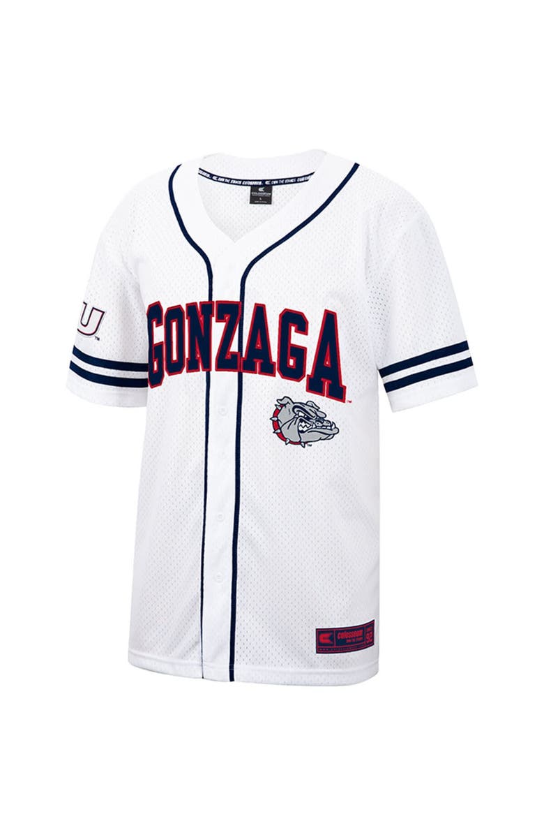 COLOSSEUM Men's Colosseum White Gonzaga Bulldogs Free Spirited Mesh Button-Up Baseball Jersey, Alternate, color, White