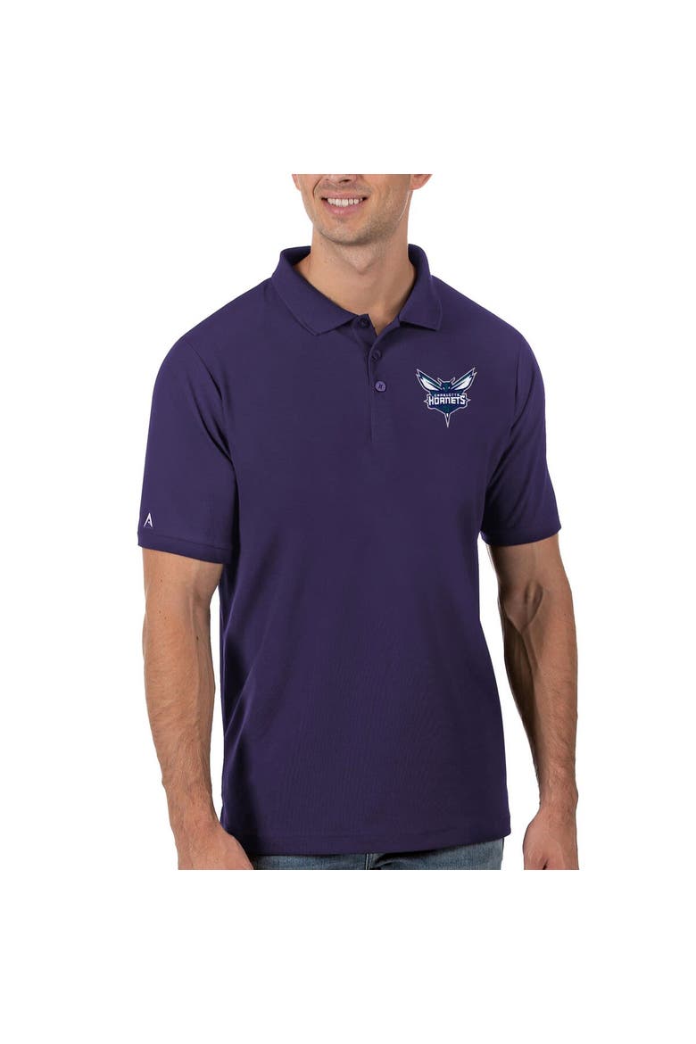 Men's Antigua Purple Charlotte Hornets Legacy Pique Polo, Main, color, Purple