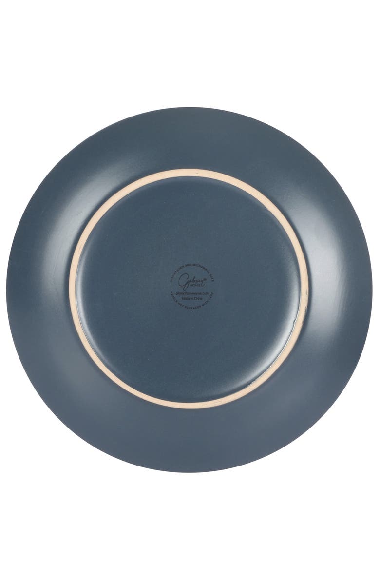 Gibson Home Everyday Plus 12 Piece Round Stoneware Dinnerware Set, Alternate, color, Blue