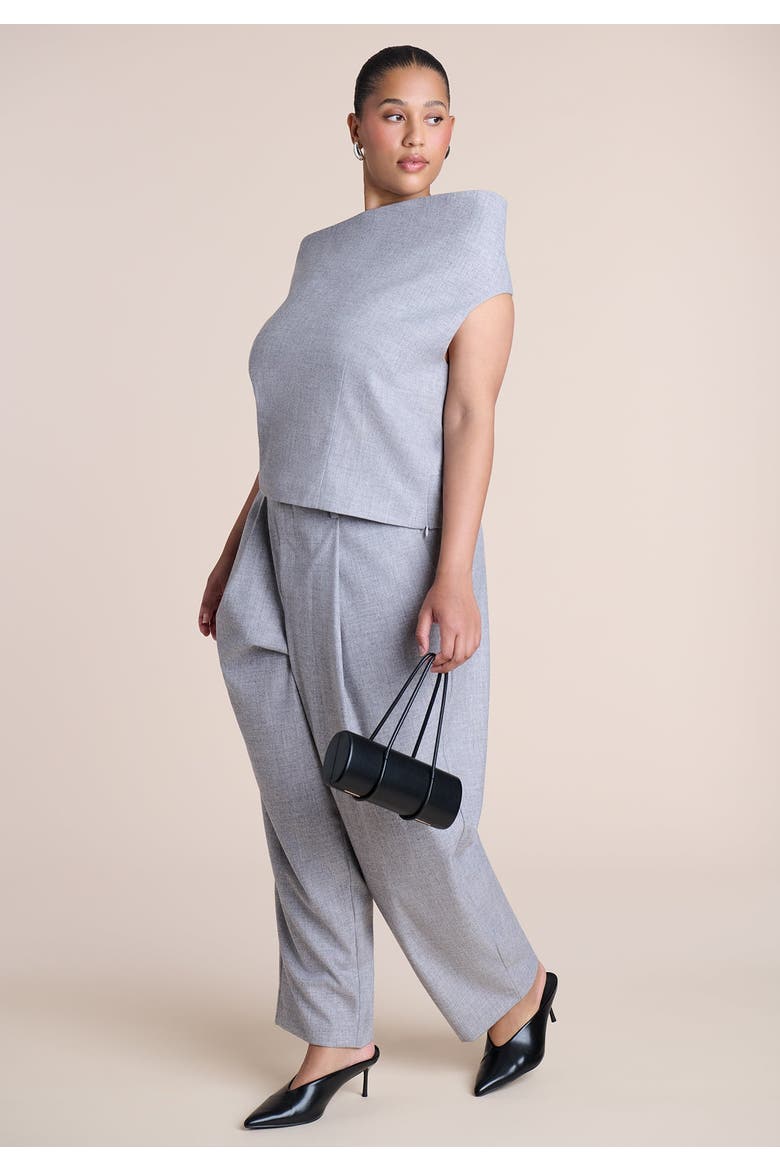 Mid Rise Tapered Leg Trouser (plus), Alternate, color, HEATHER GREY