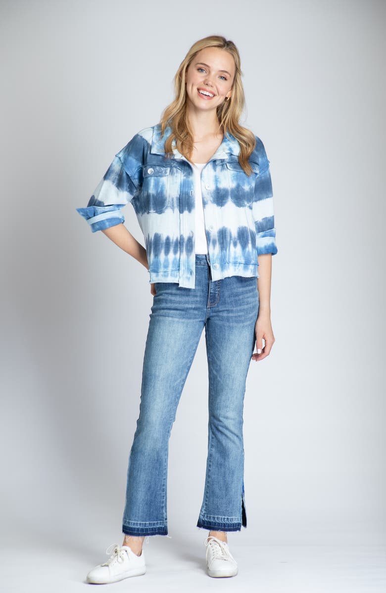 APNY Tie Dye Stripe Cotton Knit Jacket, Alternate, color, 