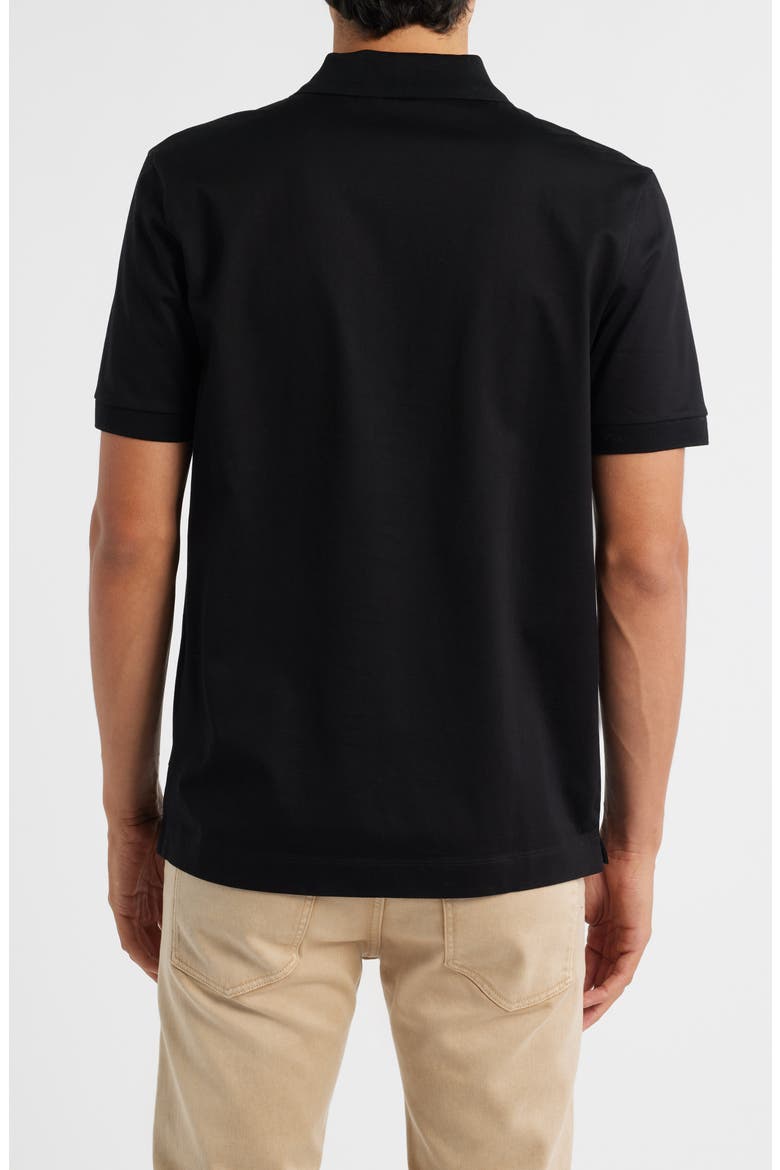 Paras Quarter Zip Cotton Polo, Alternate, color, BLACK