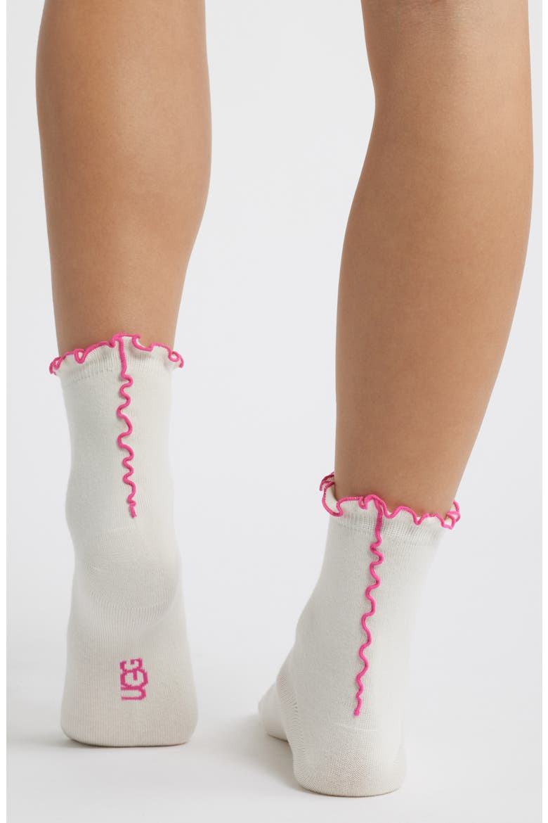 Karsyn II Lettuce Edge Quarter Socks, Alternate, color, NIMBUS / WOODVIOLET
