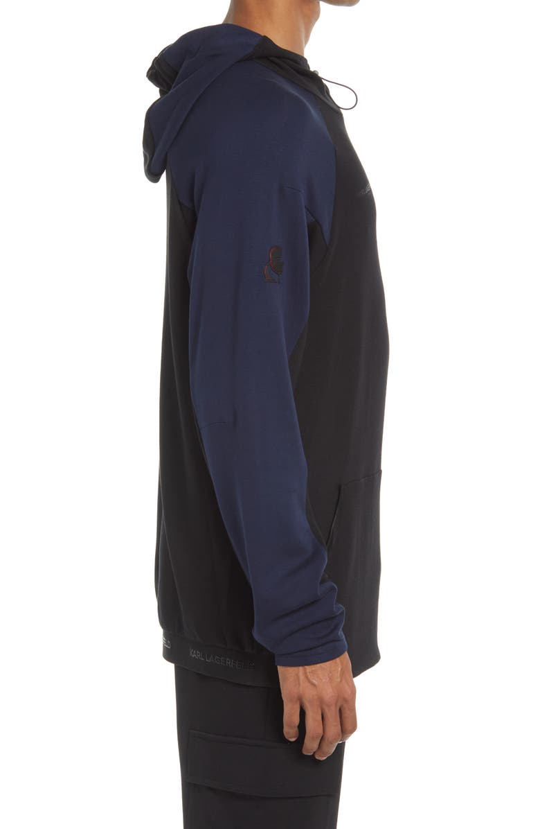 KARL LAGERFELD PARIS Karl Lagerfeld Colorblock Hoodie, Alternate, color, 