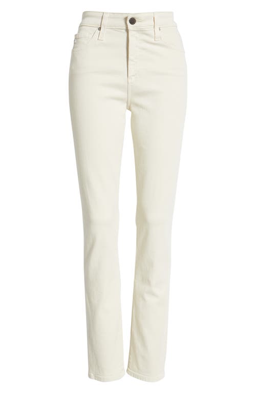 Ag Mari High Waist Slim Ankle Straight Leg Jeans In White Cream