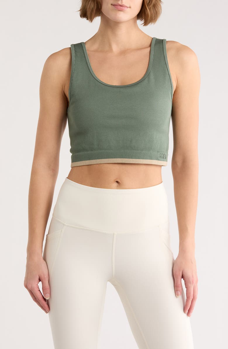 Spiritual Gangster Love Longline Sports Bra, Main, color, Agave