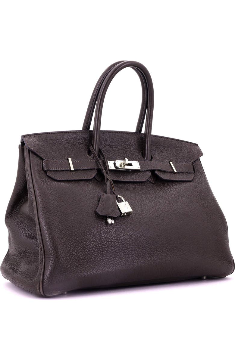Pre-Owned Hermes Birkin Handbag Brown Clemence with Palladium Hardware 35, Alternate, color,