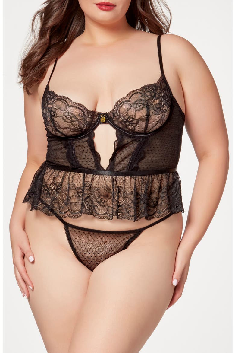 Lace Bra & Panty Set, Main, color, BLACK