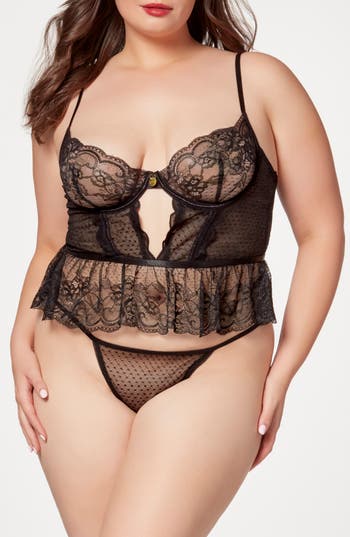 Seven 'til Midnight Lace Bra & Panty Set in Black at Nordstrom Rack, Size 3X/4X