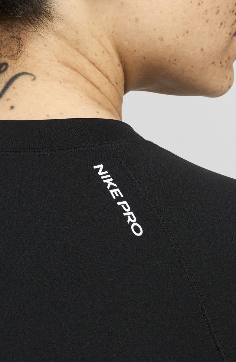 Nike Pro Dri-FIT Long Sleeve Top, Alternate, color, Black/ White