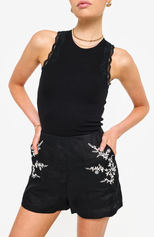 Cami Nyc Rian Lace Rib Tank In Black