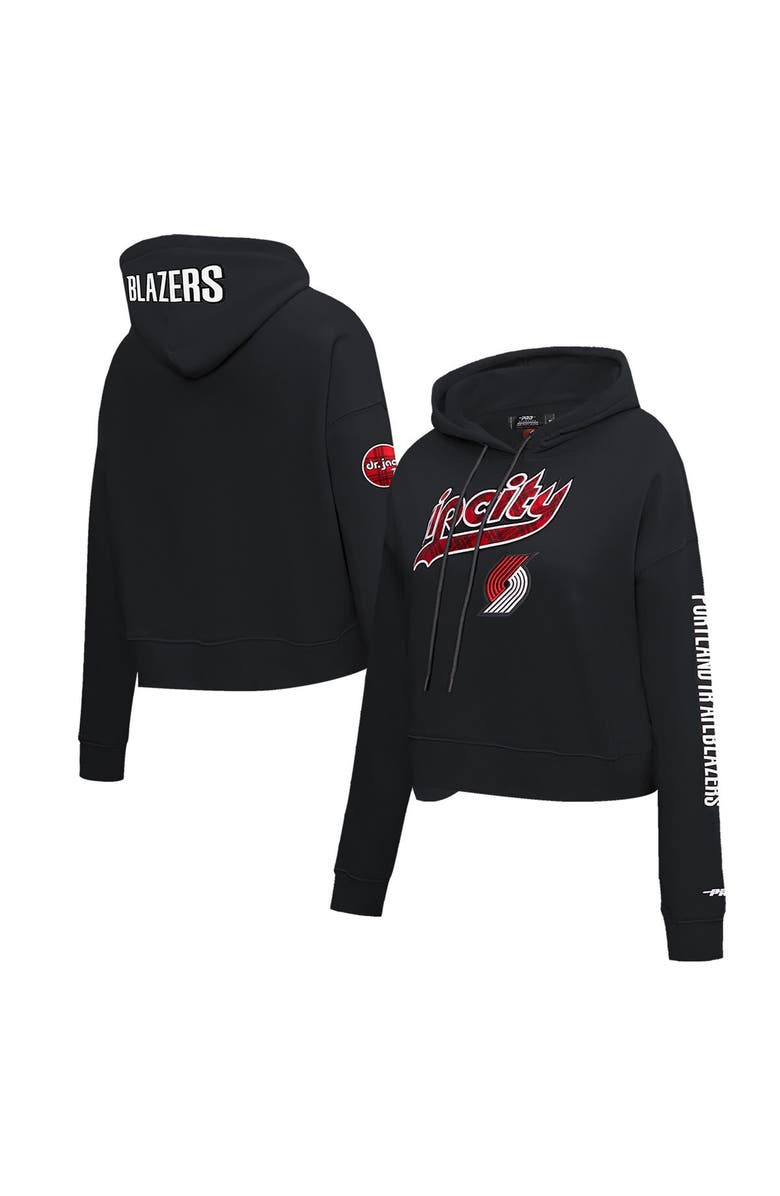 PRO STANDARD Women's Pro Standard Black Portland Trail Blazers 2023/24 City Edition Cropped Pullover Hoodie, Main, color, Black