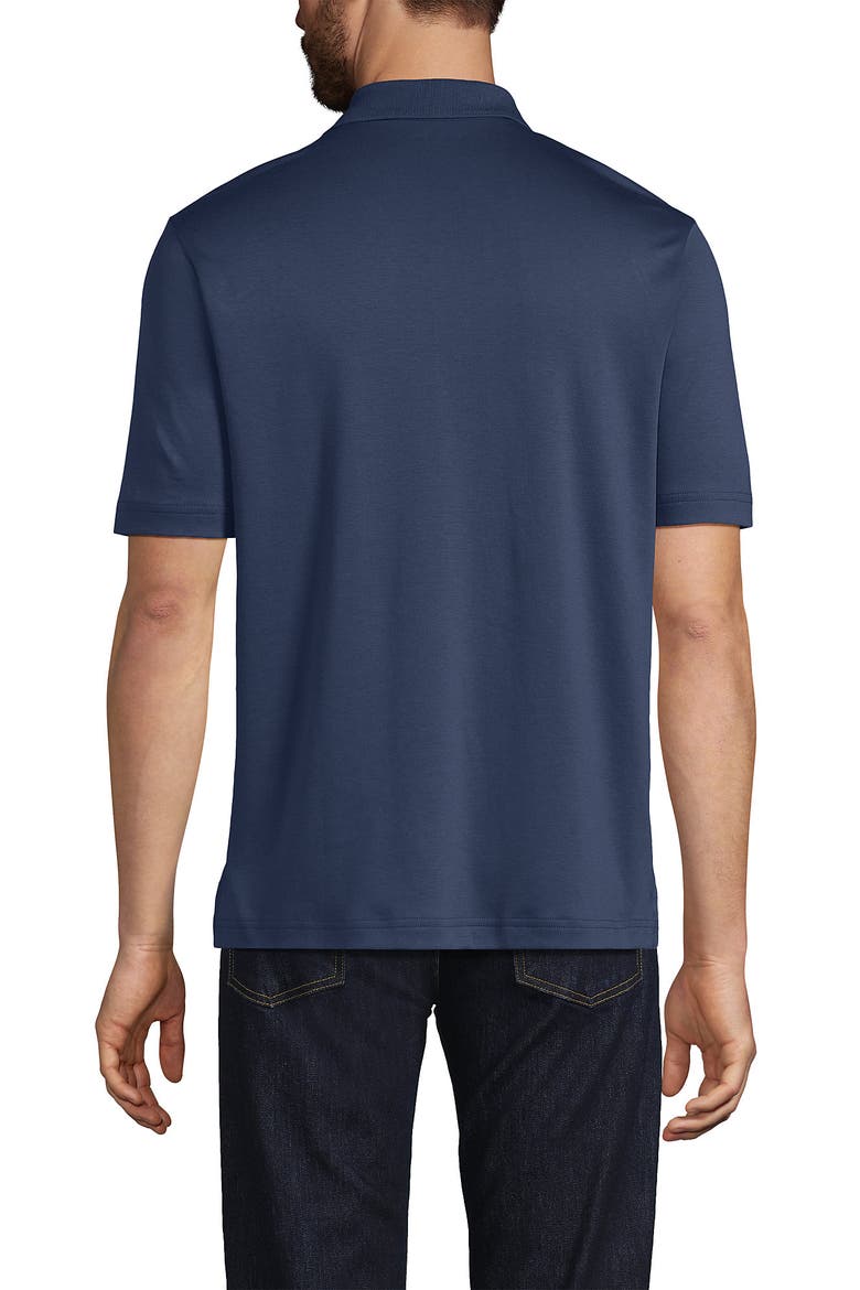 Short Sleeve Cotton Supima Polo Shirt with Pocket, Alternate, color, Nightfall Blue