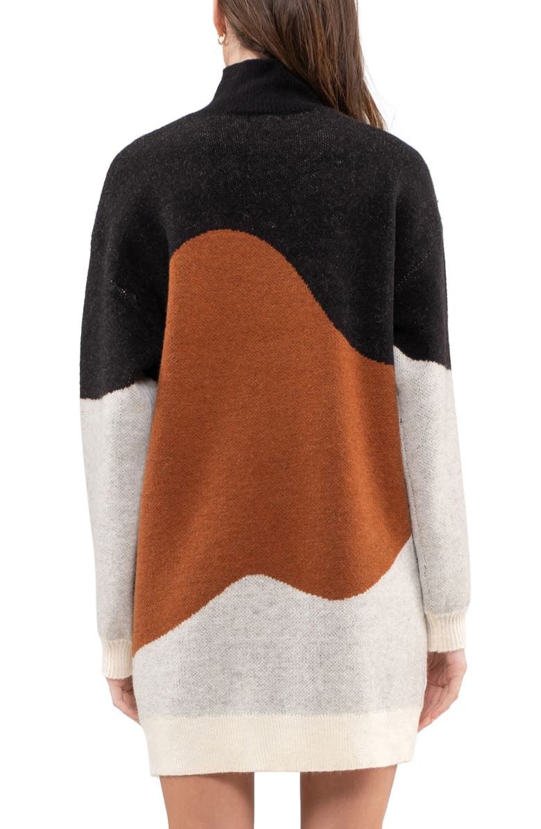 Blu Pepper Colorblock Long Sleeve Sweater Dress, Alternate, color, 