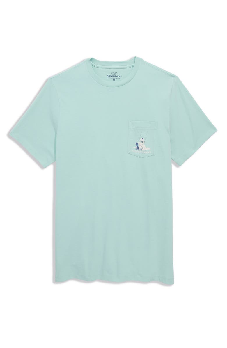 vineyard vines Santa Beach Send Beer Pocket Graphic T-Shirt, Main, color, Mangrove Mint