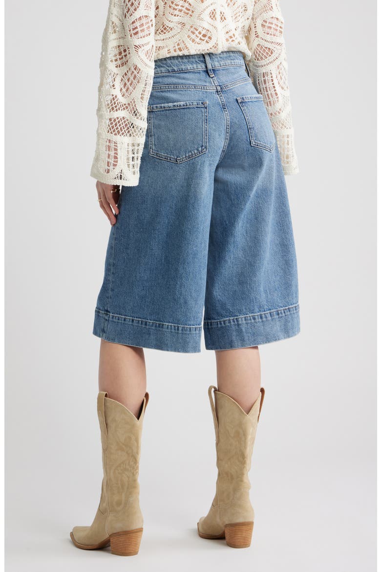 High Waist Culotte Wide Leg Jeans, Alternate, color, MEDIUM WASH