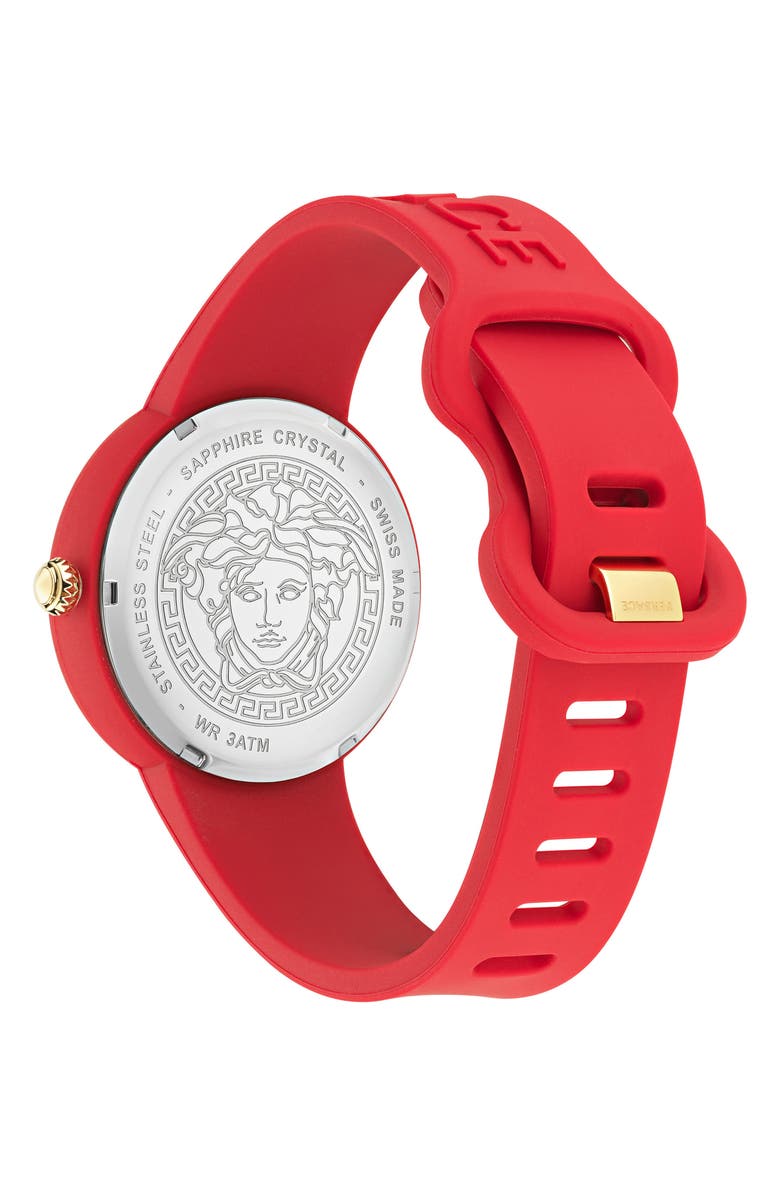 Versace Medusa Pop Silicone Strap Watch, 39mm, Alternate, color, 