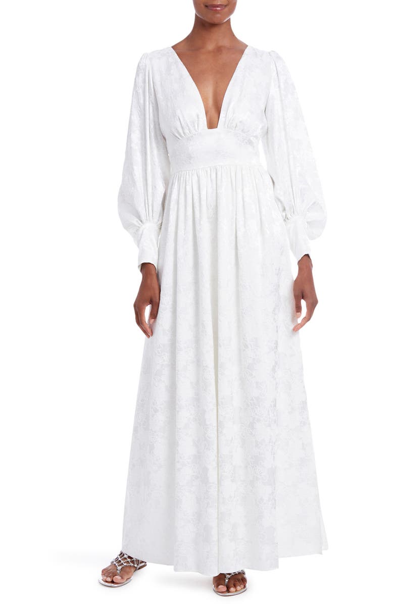 One33 Social Long Sleeve Jacquard A-Line Dress, Main, color, 